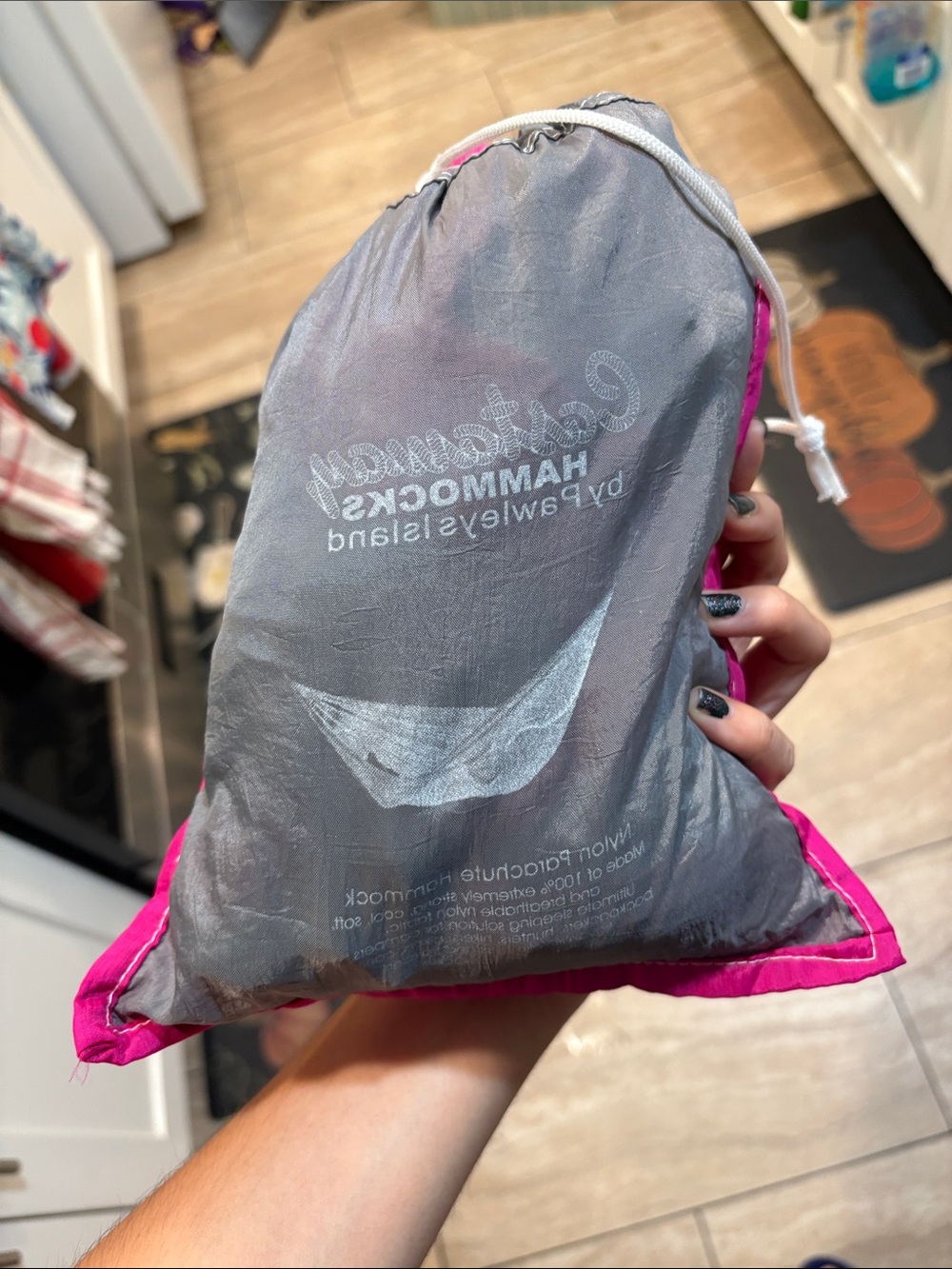 Coleman Gray Hammock with Hot Pink Trim